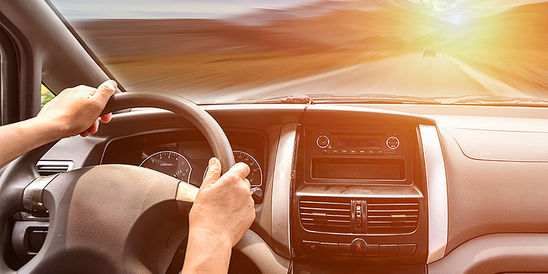 Person travelling on the road